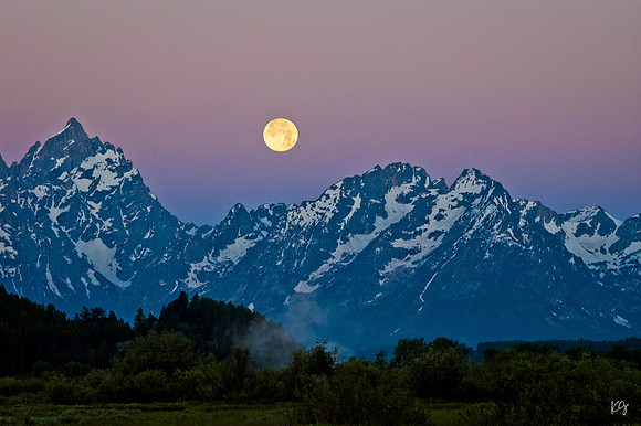 Teton Moonset, WY